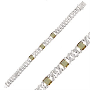 925 Ayar Gümüş Zultanit Taşlı Zincir Bileklik