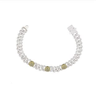 925 Ayar Gümüş Zultanit Taşlı Zincir Bileklik