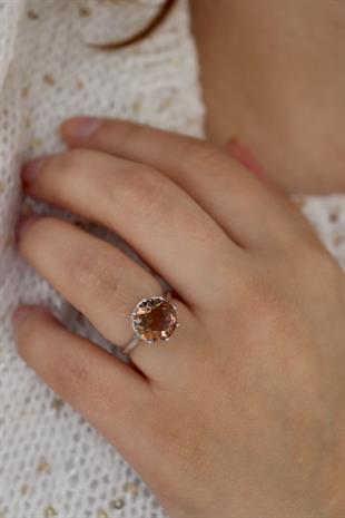 925 Ayar Gümüş Zultanit Tektaş Gümüş Yüzük