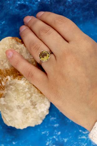 925 Ayar Gümüş Zultanit Tektaş Gümüş Yüzük