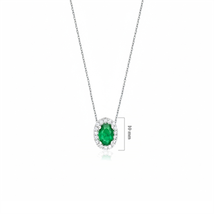 925 Ayar Gümüş Zümrüt Kolye
