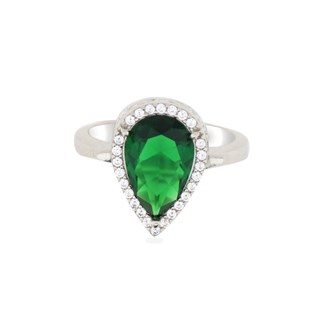 925 Ayar Gümüş Zümrüt Takı Seti