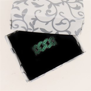 925 Ayar Gümüş Zümrüt Yeşili Gurmet Yüzük