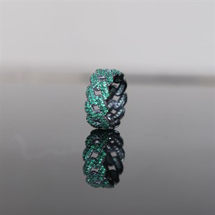 925 Ayar Gümüş Zümrüt Yeşili Gurmet Yüzük