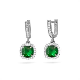 925 Ayar Gümüş Zümrüt Zirkon Takı Seti