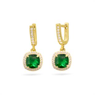 925 Ayar Gümüş Zümrüt Zirkon Takı Seti