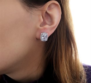 925 Ayar Rodyumlu Gümüş Küpe