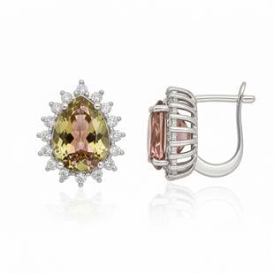 925 Ayar Rodyumlu Zultanit Damla Taş Gümüş Küpe