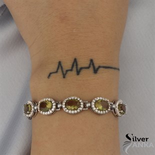 925 Ayar Zultanıt Taşlı Şık Bileklik