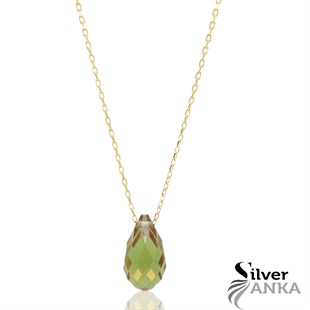  Zultanite Taş Damla Kolye 925 Ayar Gümüş Takı