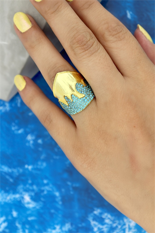 Altın Kaplama Kraliyet Tacı Yüzük