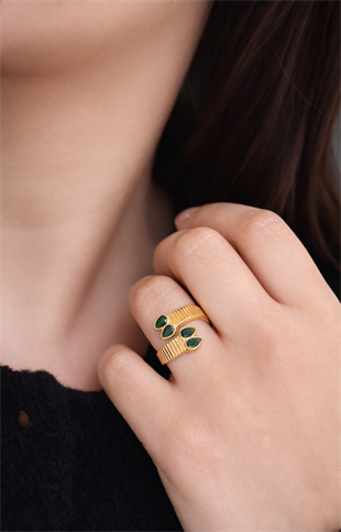 Altın Kaplama Sophia Damla Yüzük