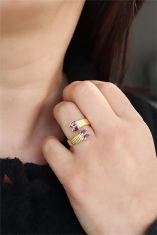 Altın Kaplama Sophia Damla Yüzük