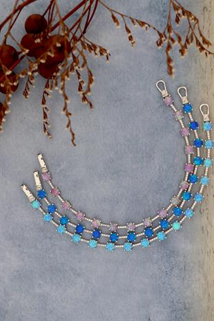 Saf Işıltı Açık Mavi Opal – 925 Ayar Gümüş Bileklik