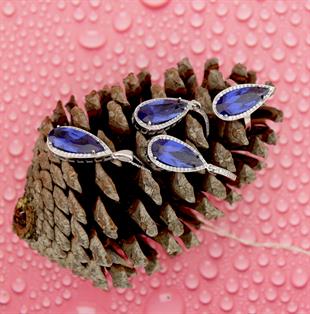 Tanzanite Taşlı Zarif Trend Set 925 Ayar Gümüş Takı