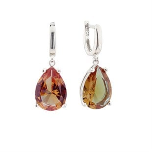 Zultanit Taşlı Zarif Trend Küpe 925 Ayar Gümüş Takı