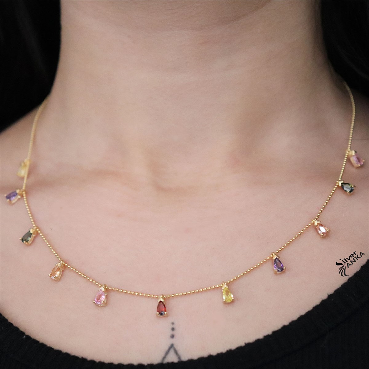 925 Ayar Gold Shakıra Gümüş Kolye