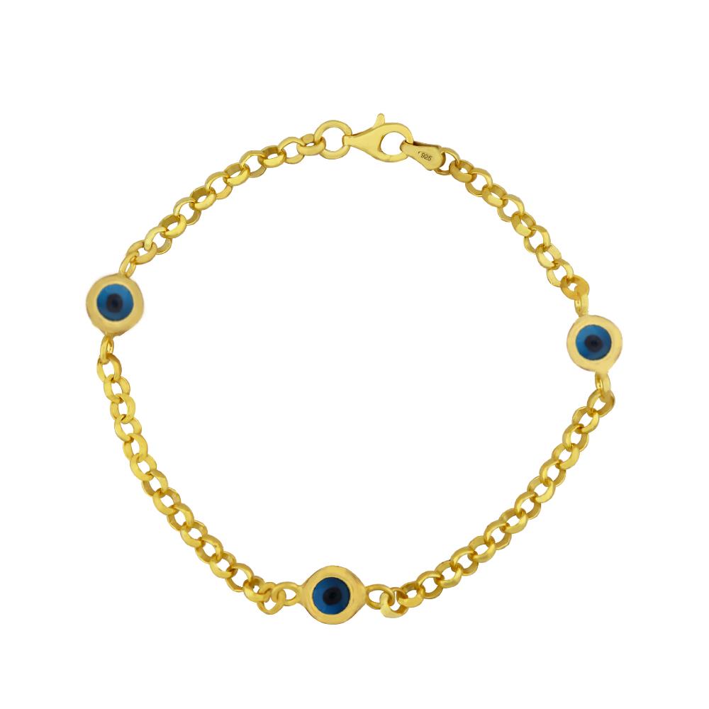 925 Ayar Gümüş 3 Nazar Gözlü Bileklik