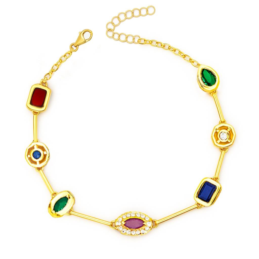 925 Ayar Gümüş 7 Element Aurora Y Model Bileklik