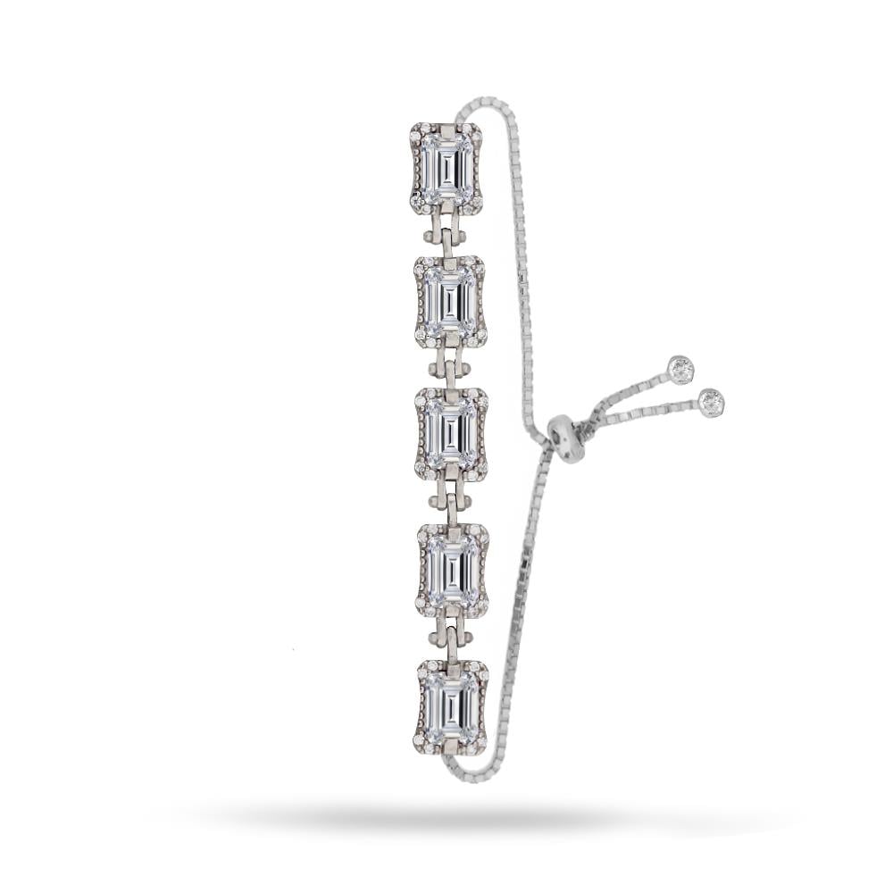 925 Ayar Gümüş Baget Taşlı  Bileklik