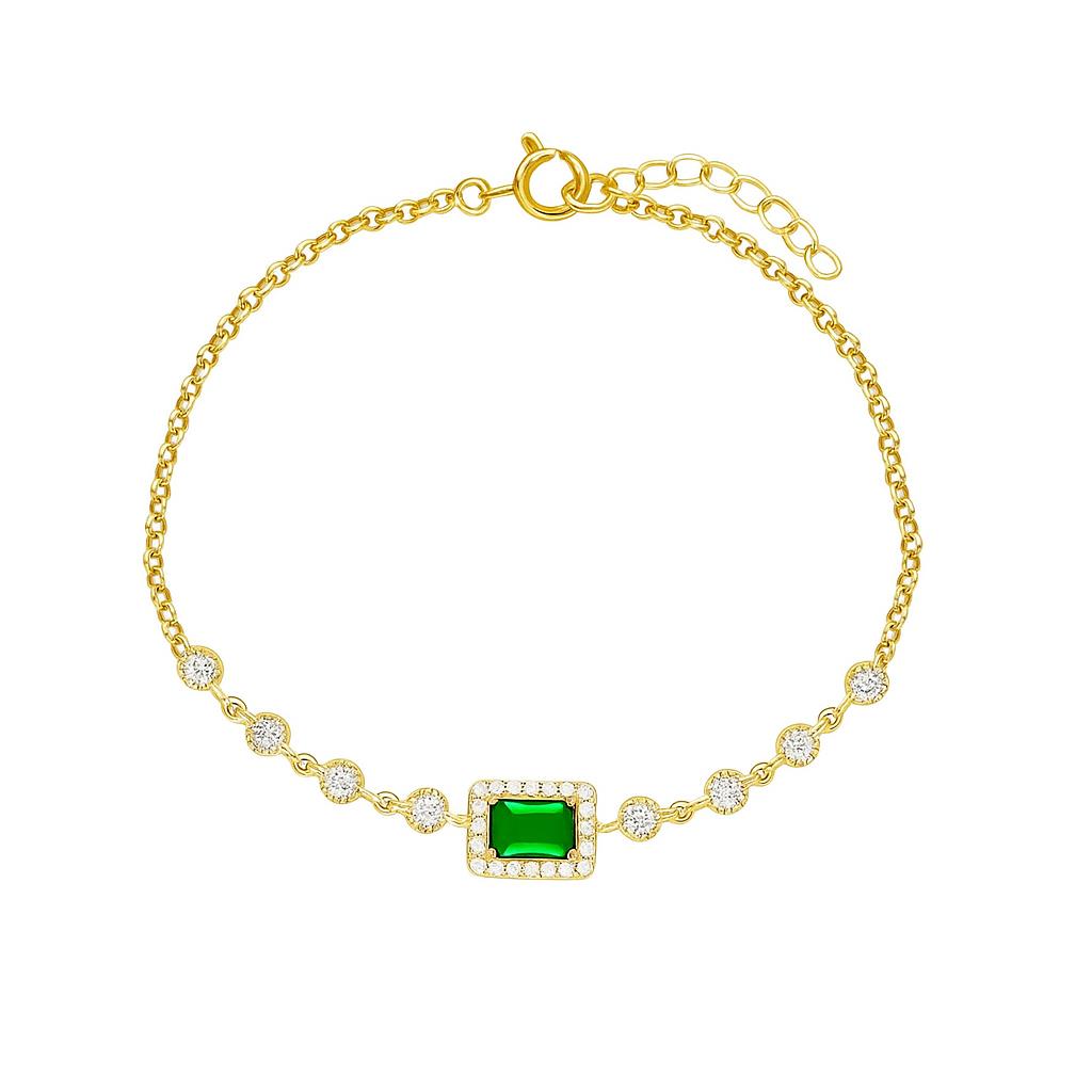 925 Ayar Gümüş Baget Taşlı Bileklik