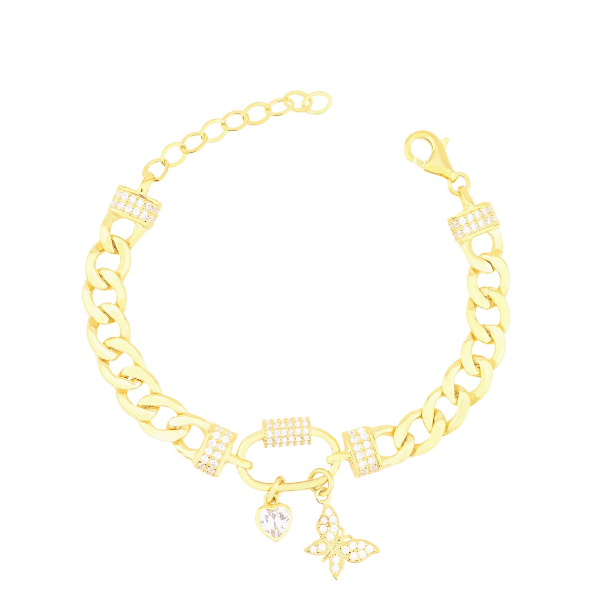 925 Ayar Gümüş Charm Gurmet Zincir Bileklik