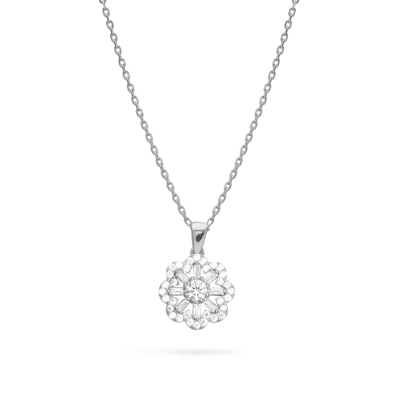 925 Ayar Gümüş Çiçek Kolye