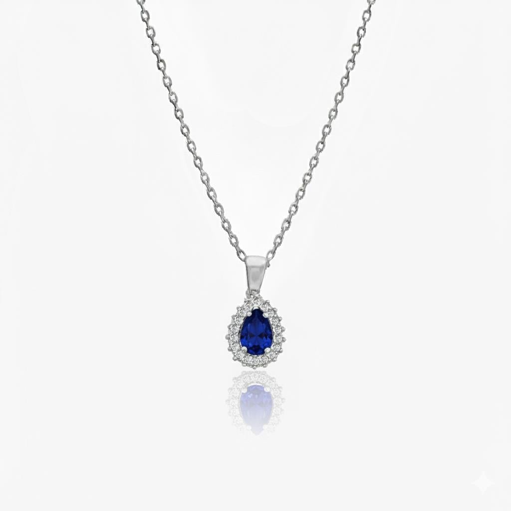 925 Ayar Gümüş Damla Anturaj  Kolye