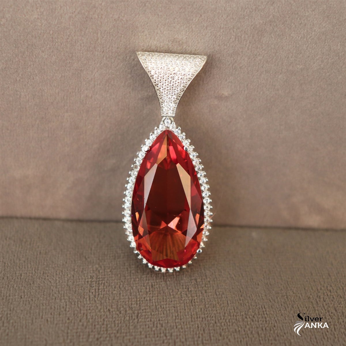 925 Ayar Gümüş Damla Zultanıt Kolye