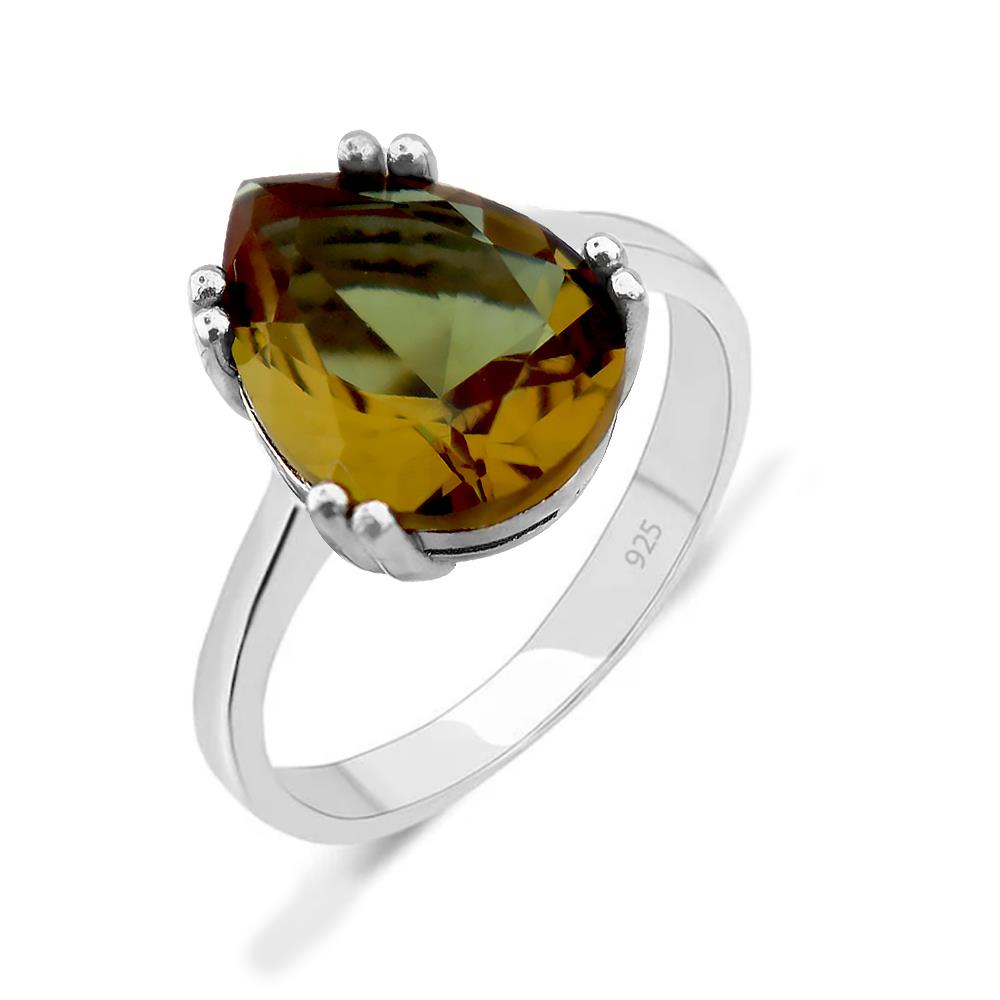 925 Ayar Gümüş Damla Zultanıt Yüzük