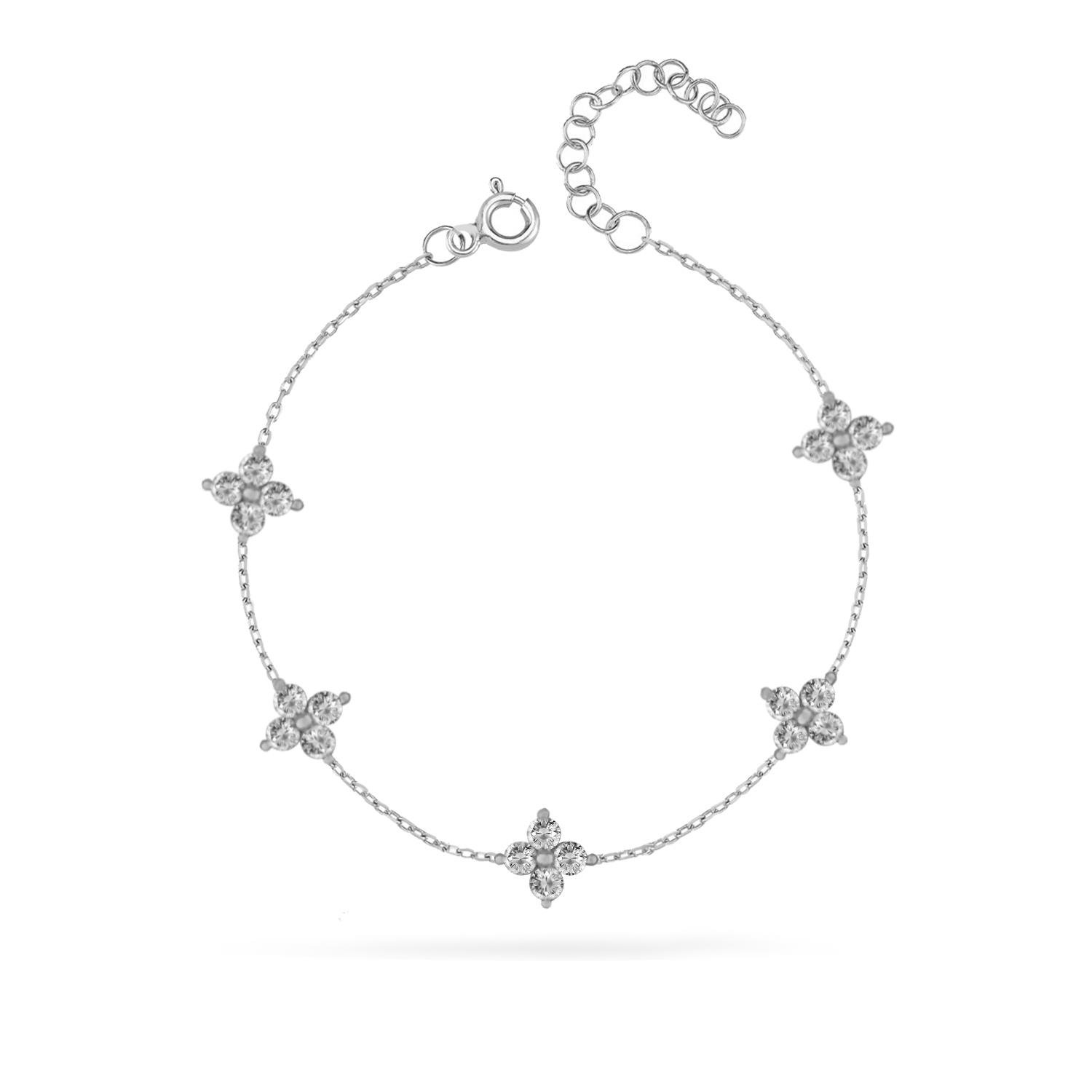 925 Ayar Gümüş Dört Yapraklı Yonca Bileklik