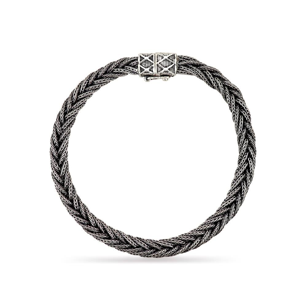 925 Ayar Gümüş El Örmesi Erkek Bileklik