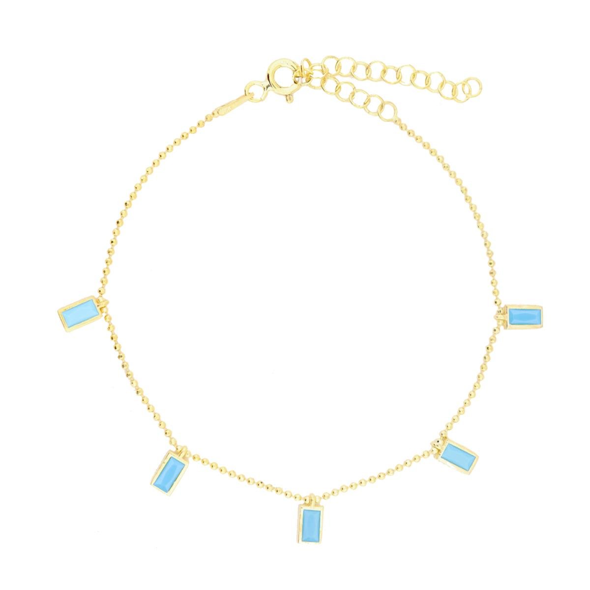 925 Ayar Gümüş Firuze Baget Taşlı Shakira Gümüş Bileklik