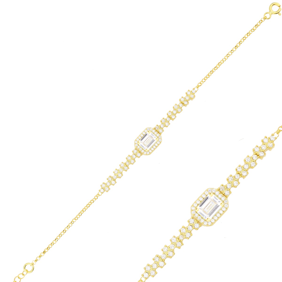 925 Ayar Gümüş Gold Baget Bileklik