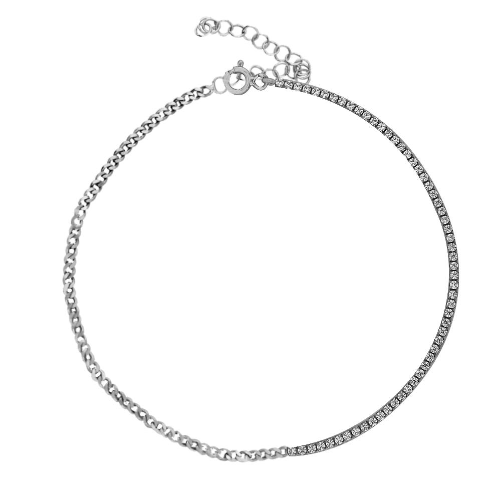 925 Ayar Gümüş Gurmet Zincir & 2 mm Su Yolu Detaylı Halhal