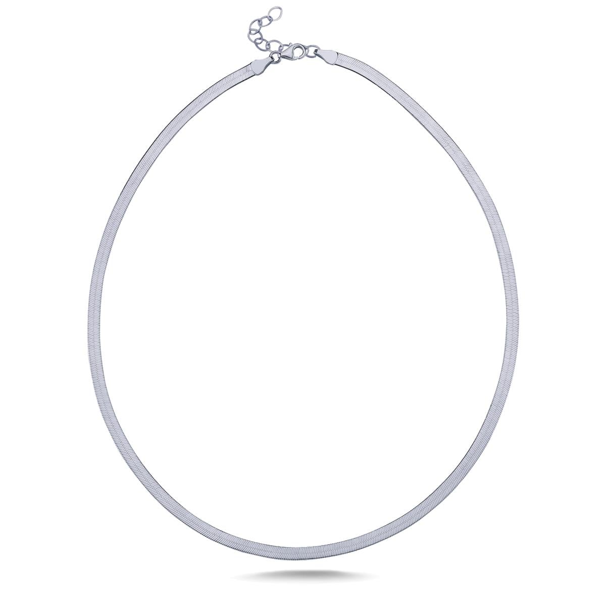 925 Ayar Gümüş Italyan Yassı Zincir