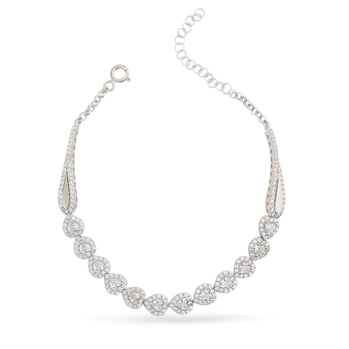 925 Ayar Gümüş Kalp Su Yolu Bileklik