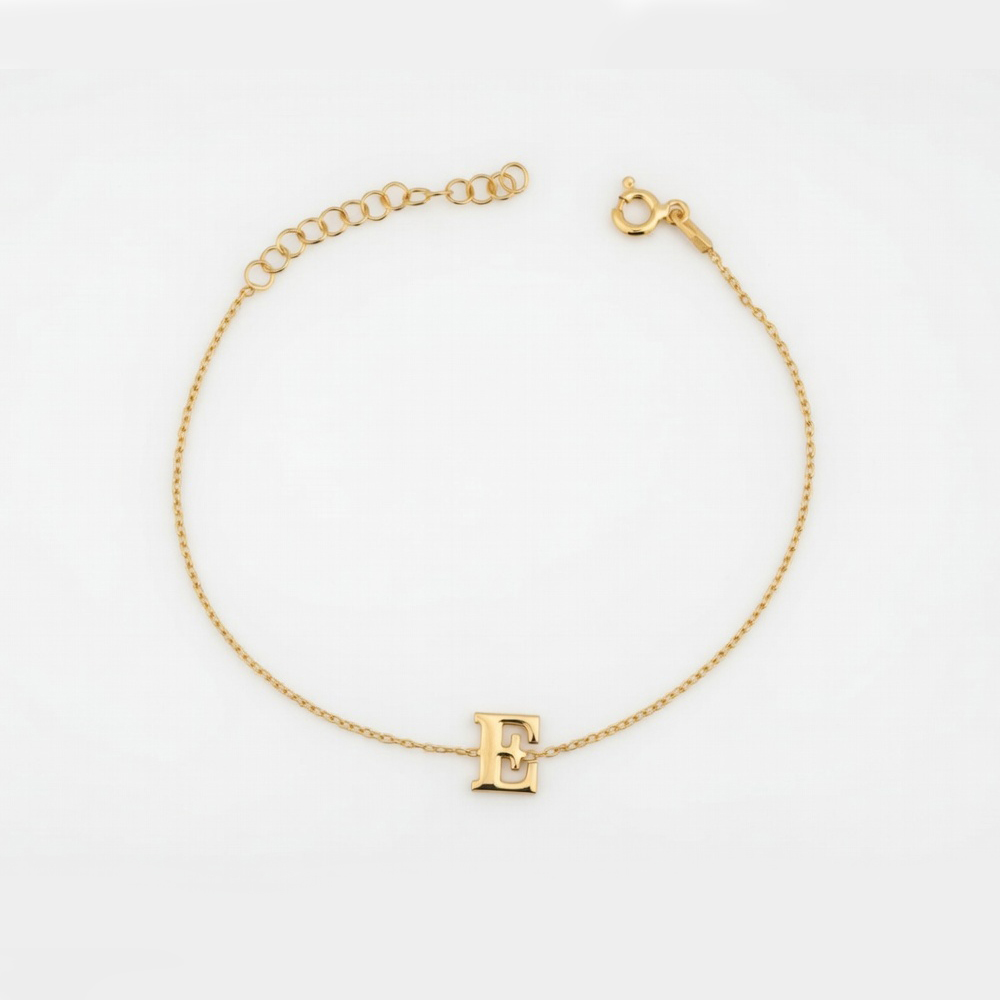 925 Ayar Gümüş Kişiye Özel Harfli Minimal Bileklik