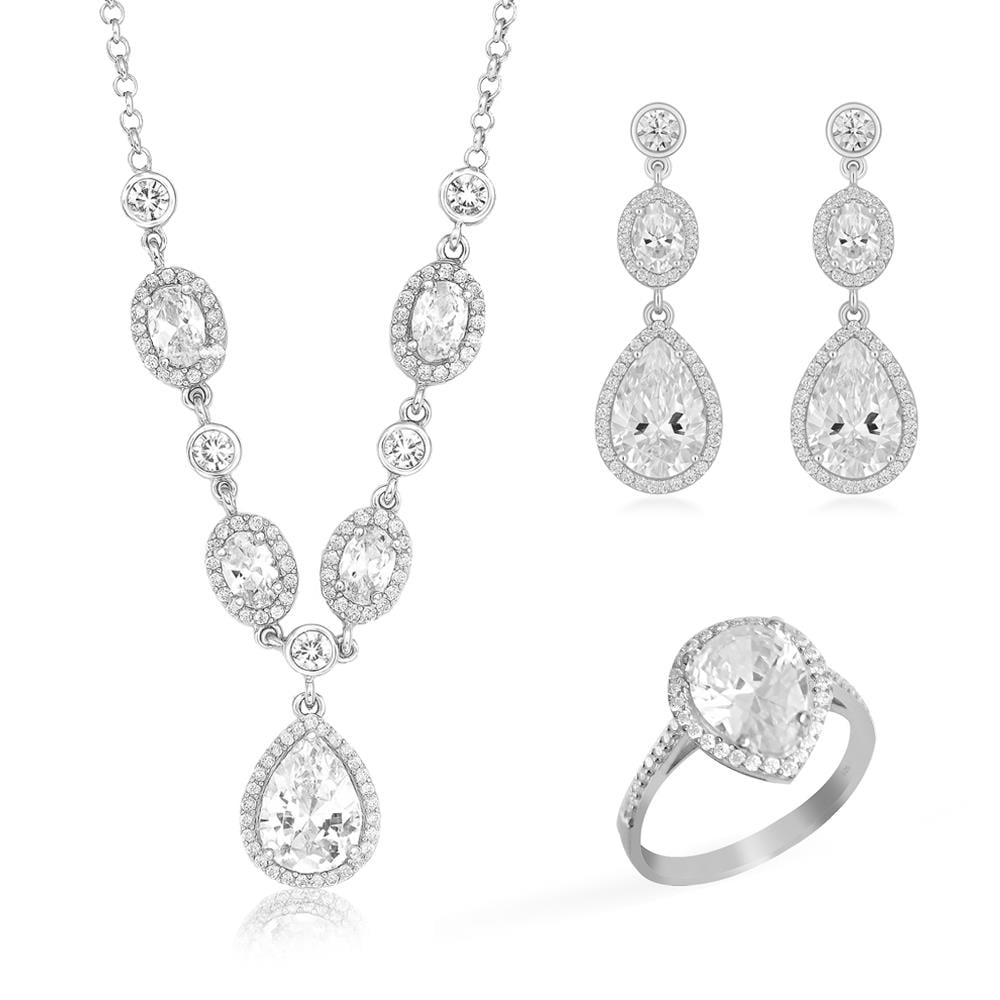 925 Ayar Gümüş Kristal Elegance Davet Takı Seti