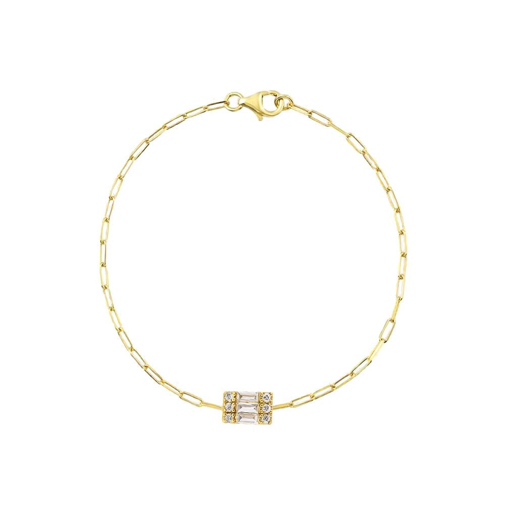 925 Ayar Gümüş Minimal Işıltılı Baget Bileklik