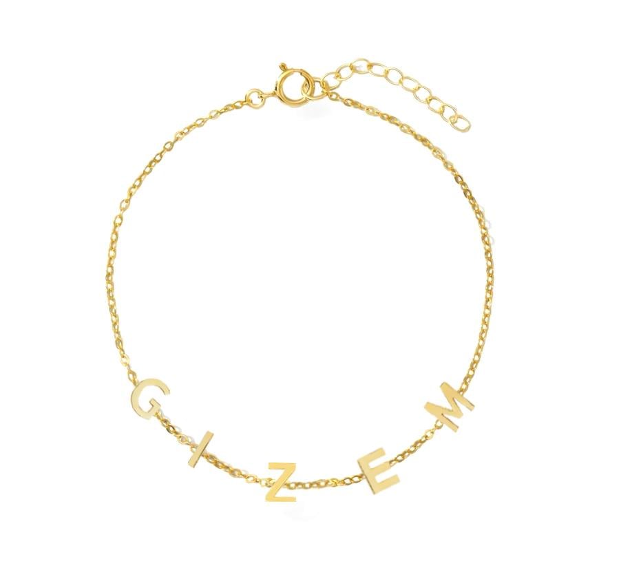 925 Ayar Gümüş Mİnimal İsim Bileklik