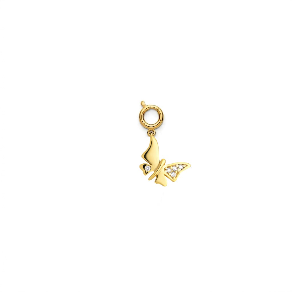 925 Ayar Gümüş Minimal Kelebek Kolye Ucu - Charm