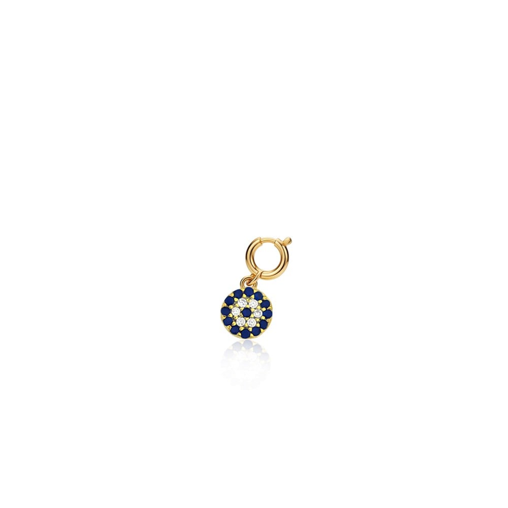 925 Ayar Gümüş Minimal Nazar Kolye Ucu - Charm