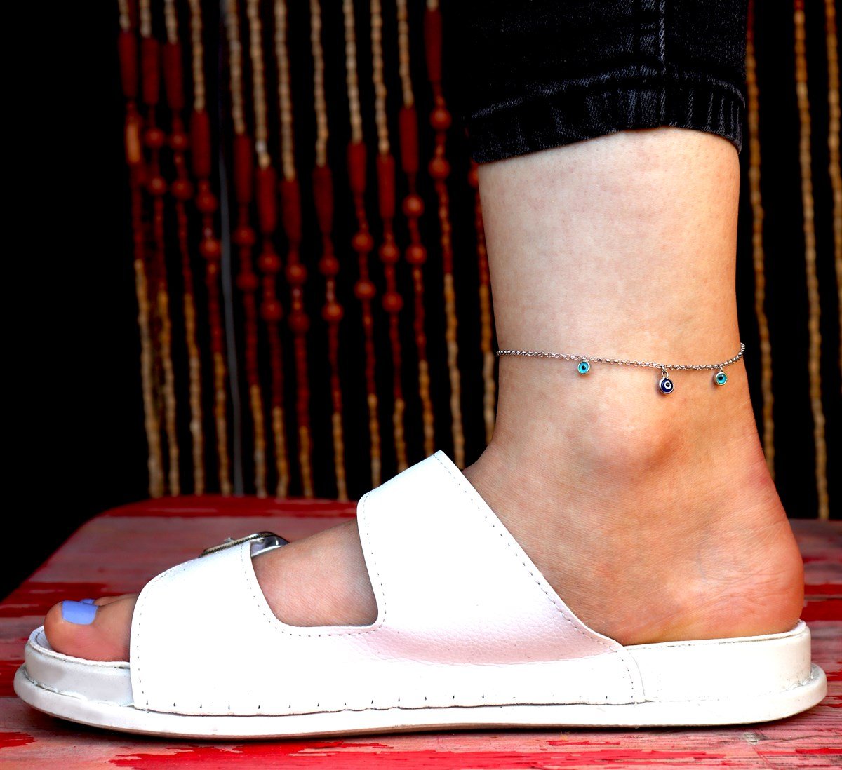 925 Ayar Gümüş Nazar Boncuğu Halhal