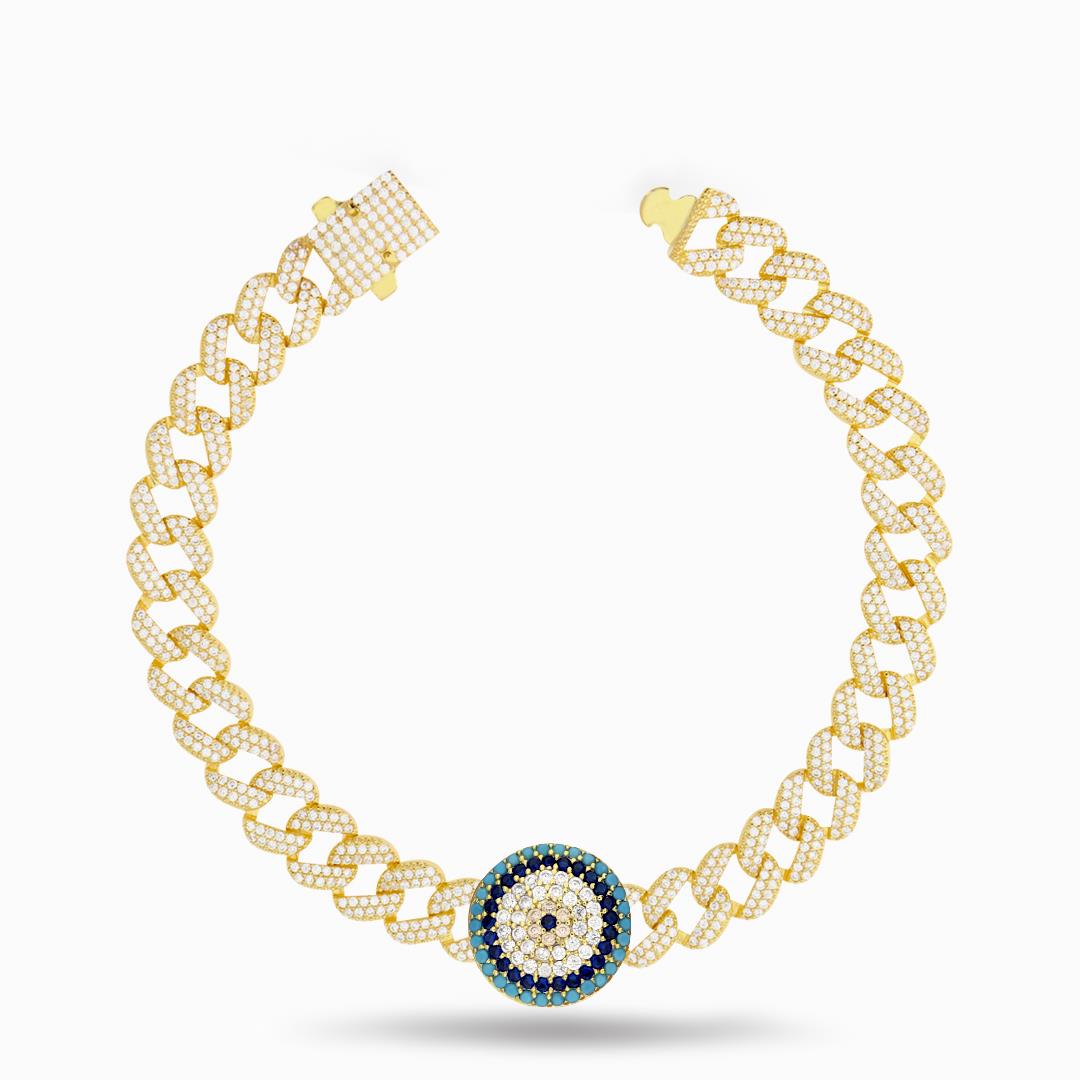 925 Ayar Gümüş Nazar Detaylı Gurmet Bileklik