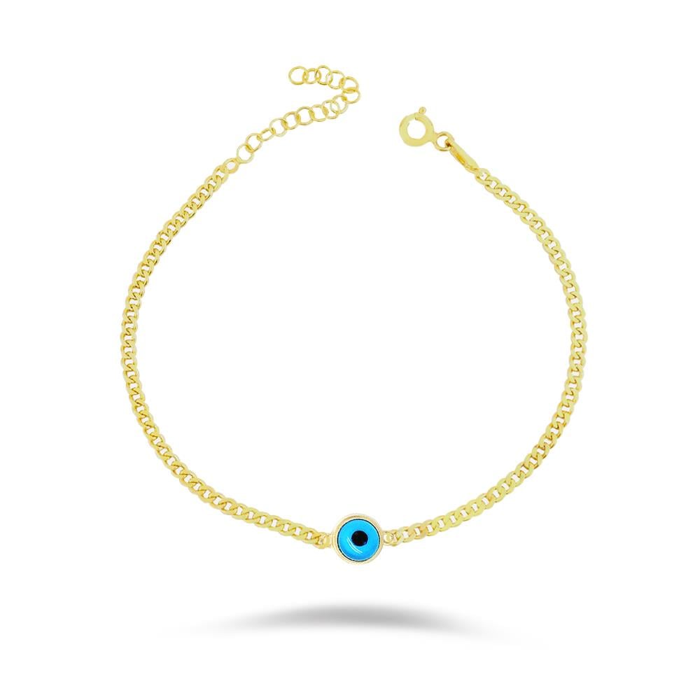 925 Ayar Gümüş Nazar Göz Detaylı Gurmet Bileklik