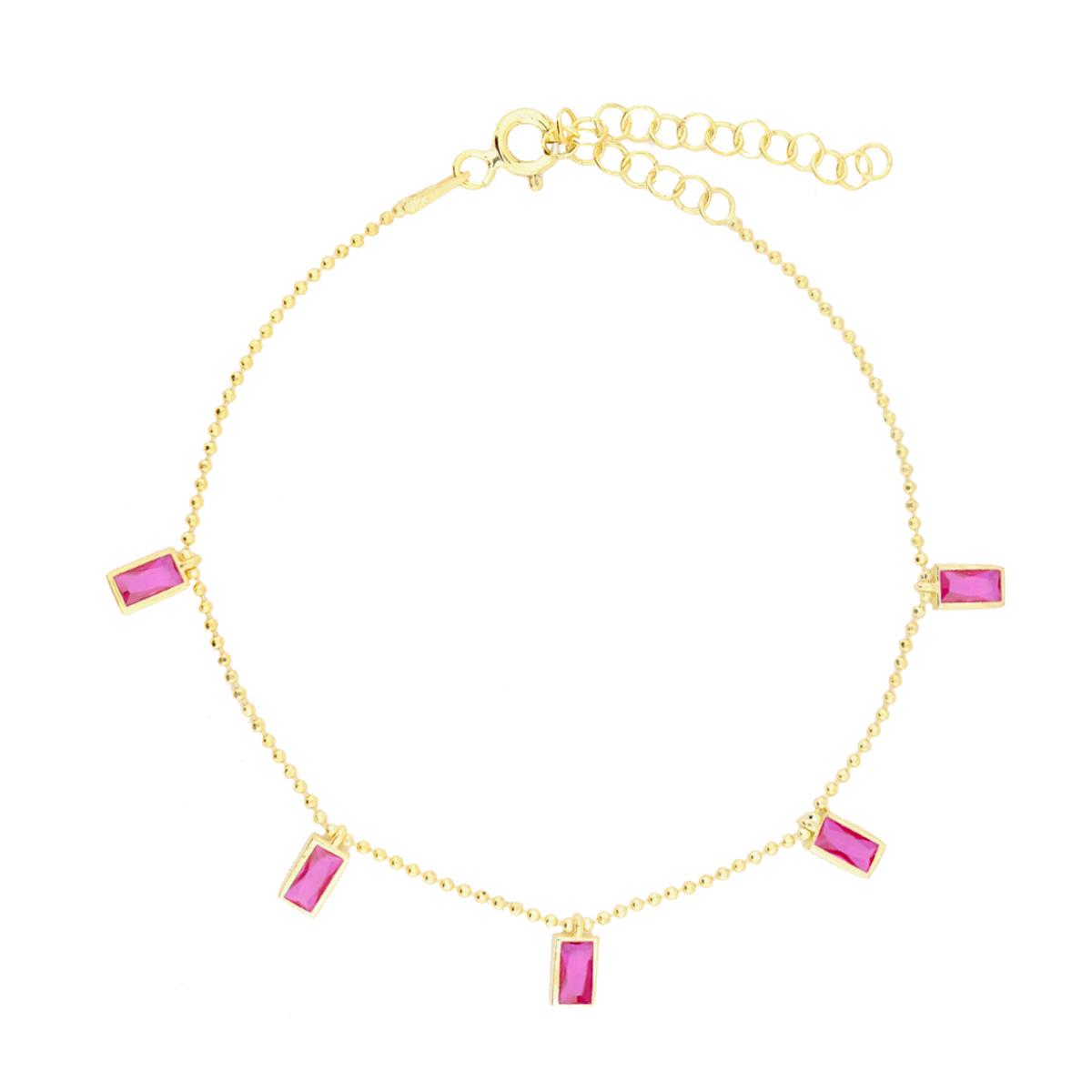 925 Ayar Gümüş Pembe Baget Taşlı Shakira Gümüş Bileklik