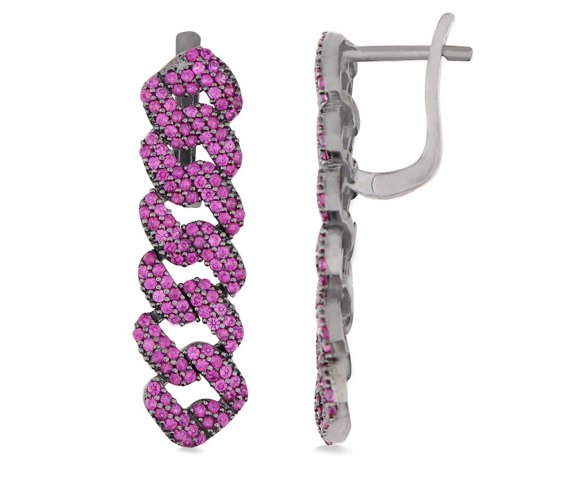 925 Ayar Gümüş Pembe Gurmet Şık Küpe