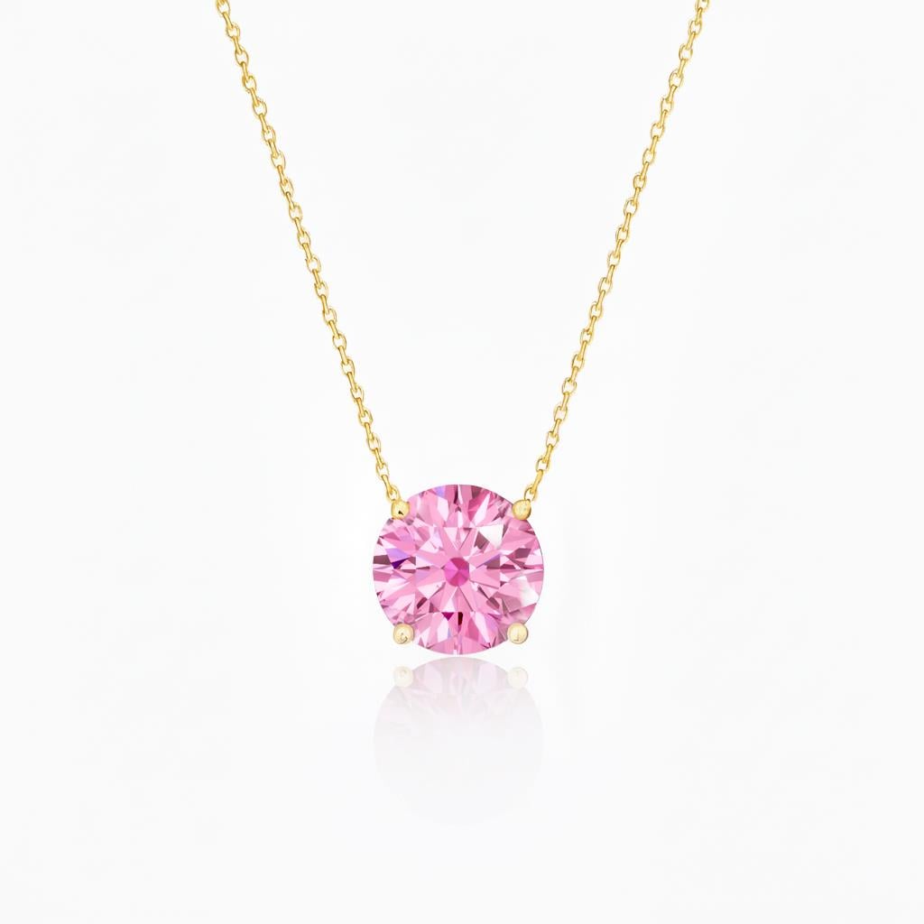 925 Ayar Gümüş Pembe Quartz Taşlı Kolye