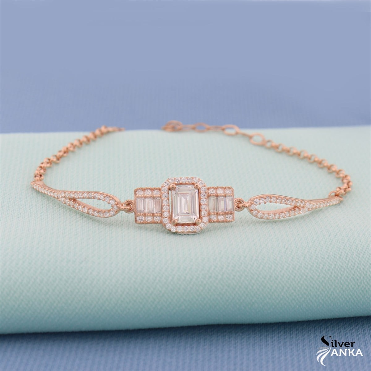 925 Ayar Gümüş Rose Baget Bileklik